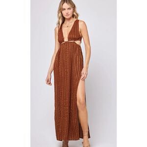 L*Space Rafael Cover-Up Dress Coffee/Gold NWT Size XL SWIM